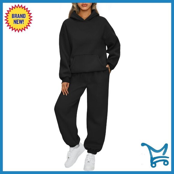 Oversized Hoodie Sweatsuit Set 50% Polyester 50% Cotton Lounge Travel